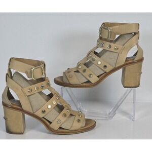 Ugg Macayla Studded Bling Heel Beige Leather Gladiator Sandal Women Size 7.5